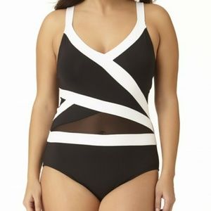Anne Cole sexy sheer black mesh swimsuit 2X 3x 24W
